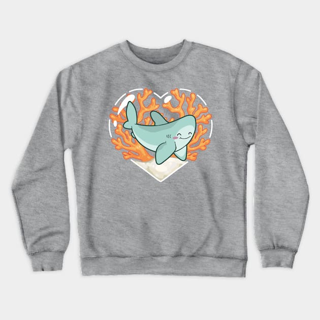 BYTE, the Great White Shark Crewneck Sweatshirt by bytesizetreasure